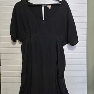 Wilfred Charcoal Silk Pocket Tunic Medium